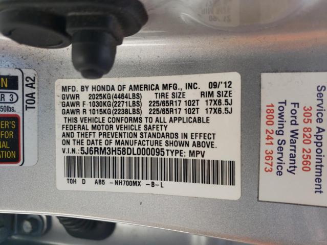 Photo 10 from auction – 2013 HONDA CR-V EX with VIN 5J6RM3H58DL000095