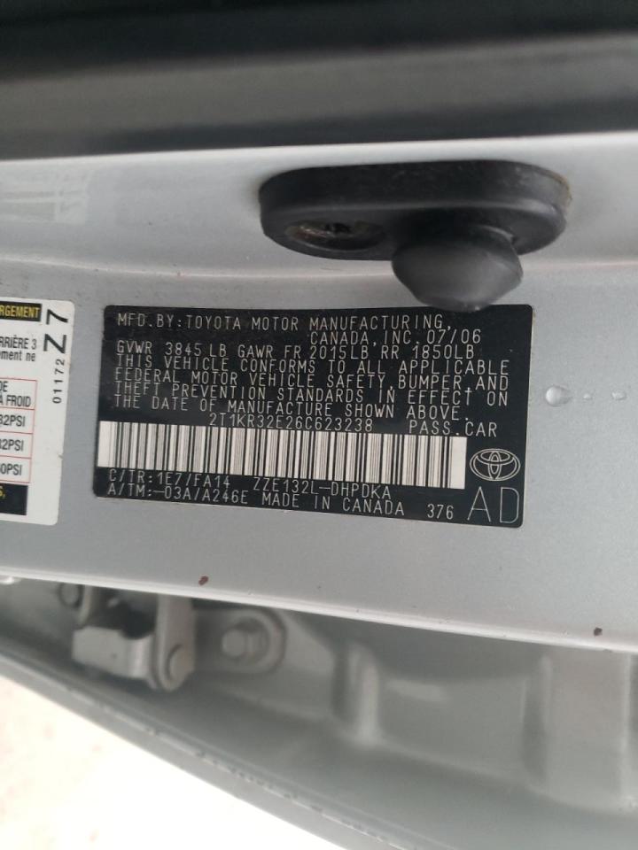 Photo 10 from auction – 2006 TOYOTA COROLLA MA with VIN 2T1KR32E26C623238