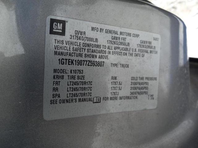 Photo 10 from auction – 2007 GMC NEW SIERRA with VIN 1GTEK19077Z593807