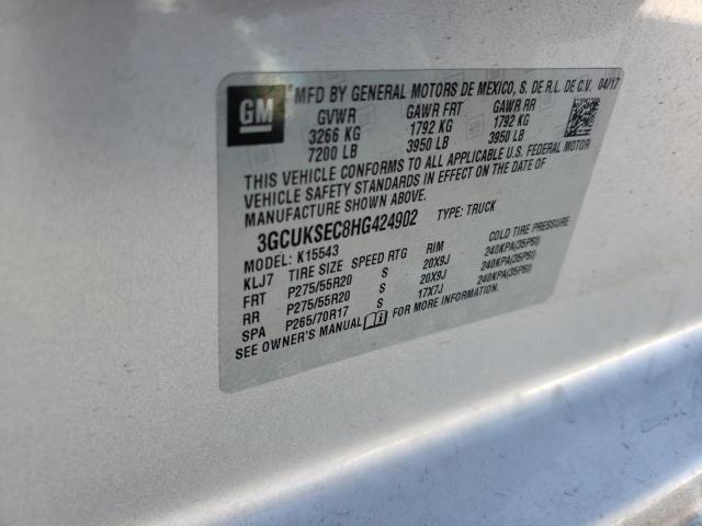 Photo 10 from auction – 2017 CHEVROLET SILVERADO with VIN 3GCUKSEC8HG424902