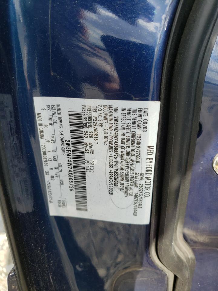 Photo 10 from auction – 2004 MERCURY GRAND MARQ with VIN 2MEFM74W74X605726
