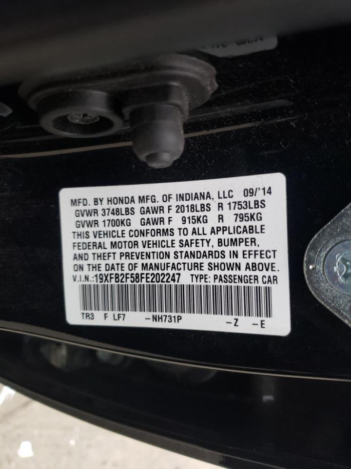Photo 10 from auction – 2015 HONDA CIVIC LX with VIN 19XFB2F58FE202247
