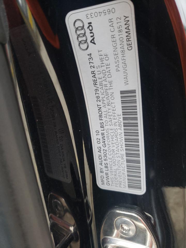Photo 10 from auction – 2010 AUDI S5 PRESTIG with VIN WAUVGAFH8AN018512