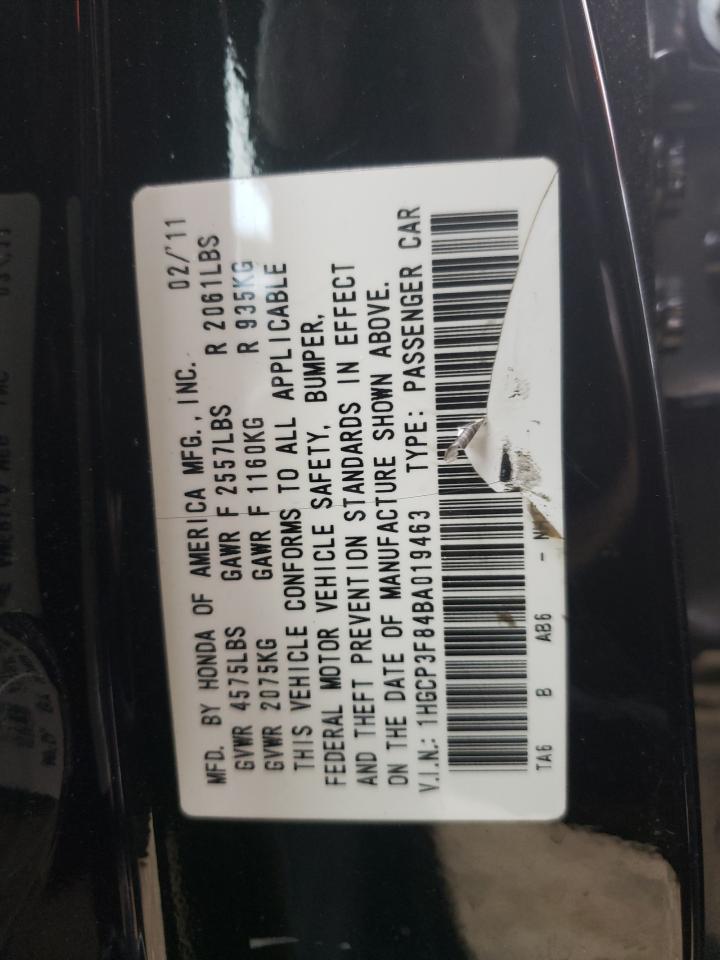 Photo 10 from auction – 2011 HONDA ACCORD EXL with VIN 1HGCP3F84BA019463