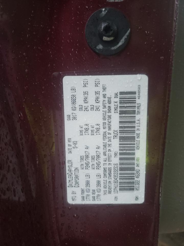 Photo 10 from auction – 2003 DODGE RAM 1500 S with VIN 1D7HU18D43S332316