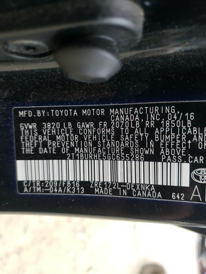 Photo 10 from auction – 2016 TOYOTA COROLLA L with VIN 2T1BURHE5GC655286
