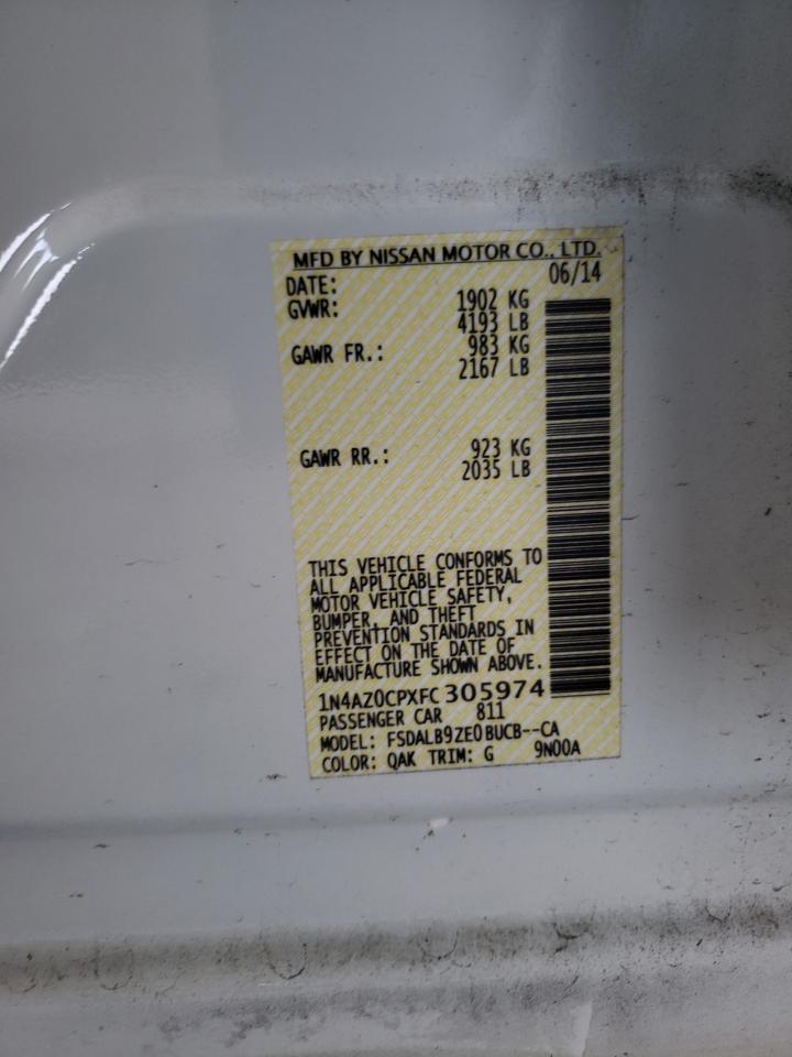 Photo 10 from auction – 2015 NISSAN LEAF S with VIN 1N4AZ0CPXFC305974