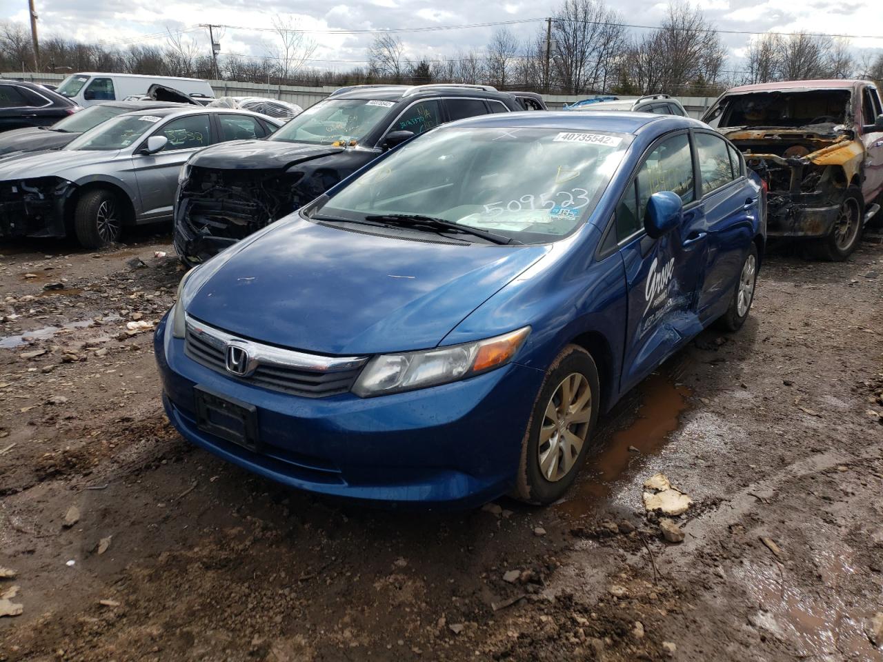 Photo 2 from auction – 2012 HONDA CIVIC LX with VIN 2HGFB2F55CH509523