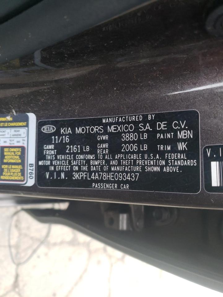 صورة رقم 10 من المزاد - 2017 KIA FORTE LX مع VIN 3KPFL4A78HE093437