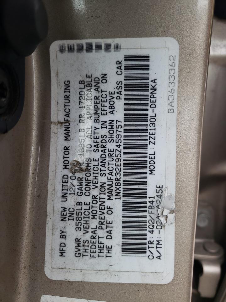 Photo 10 from auction – 2005 TOYOTA COROLLA CE with VIN 1NXBR32E95Z459757