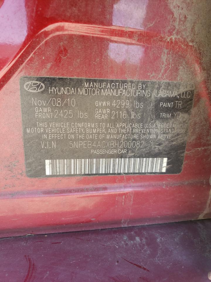 Photo 10 from auction – 2011 HYUNDAI SONATA GLS with VIN 5NPEB4ACXBH200082