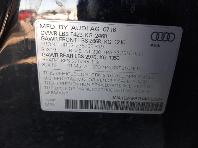 Photo 10 from auction – 2017 AUDI Q5 PREMIUM with VIN WA1L2AFP7HA032624