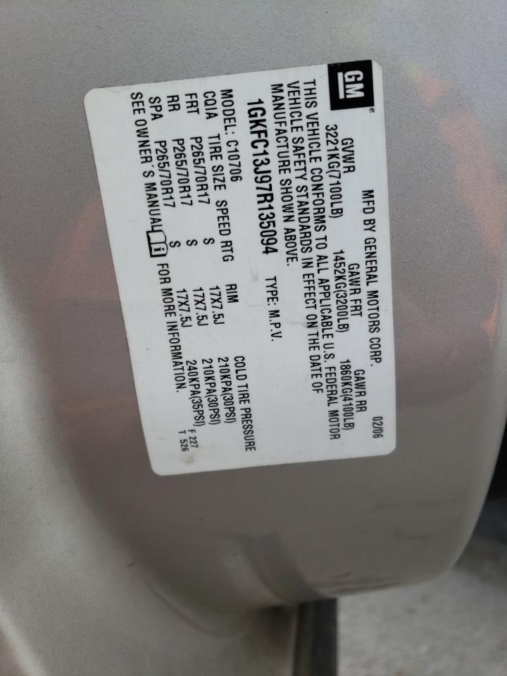 Photo 10 from auction – 2007 GMC YUKON with VIN 1GKFC13J97R135094