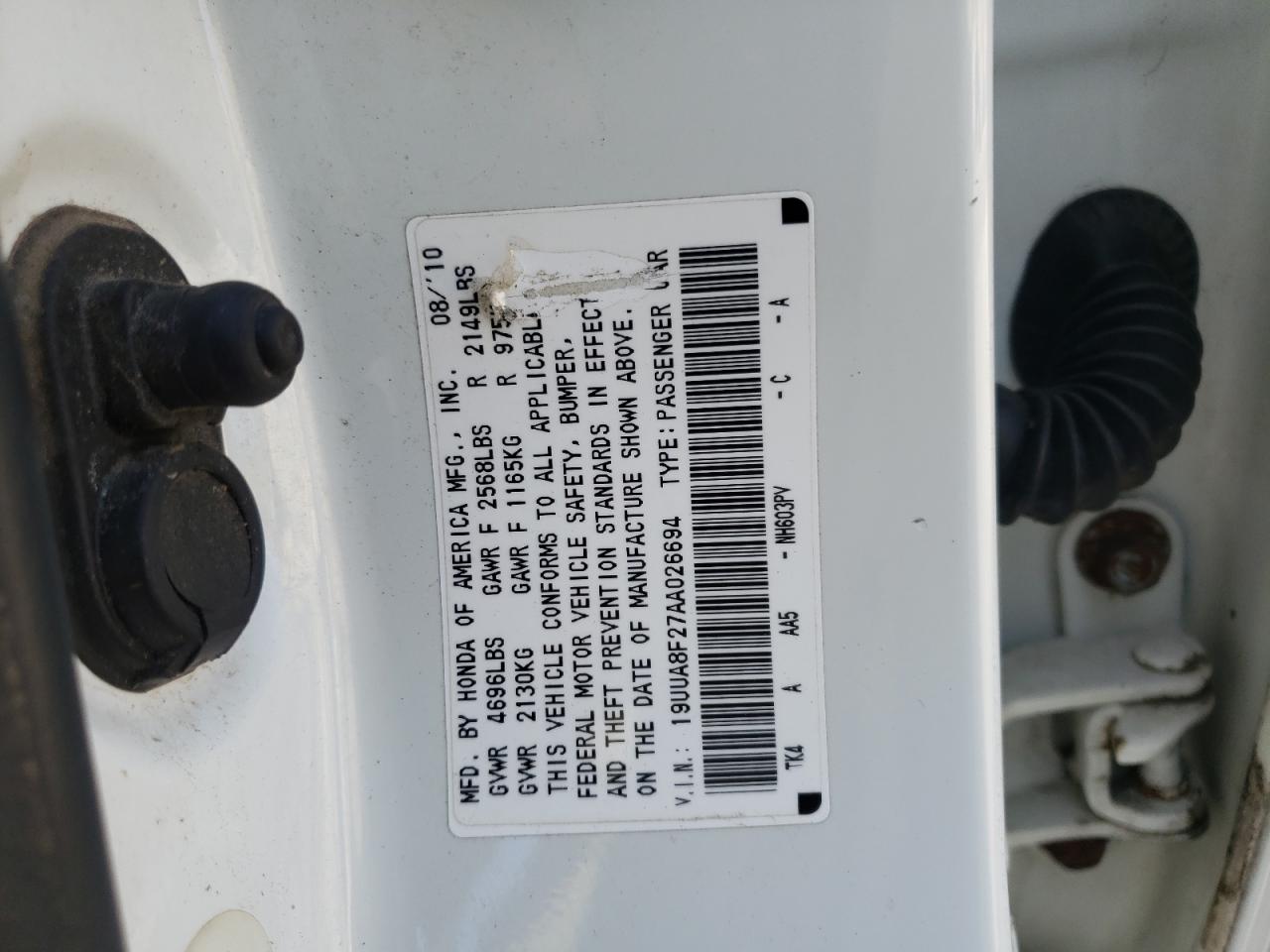 Photo 10 from auction – 2010 ACURA TL with VIN 19UUA8F27AA026694