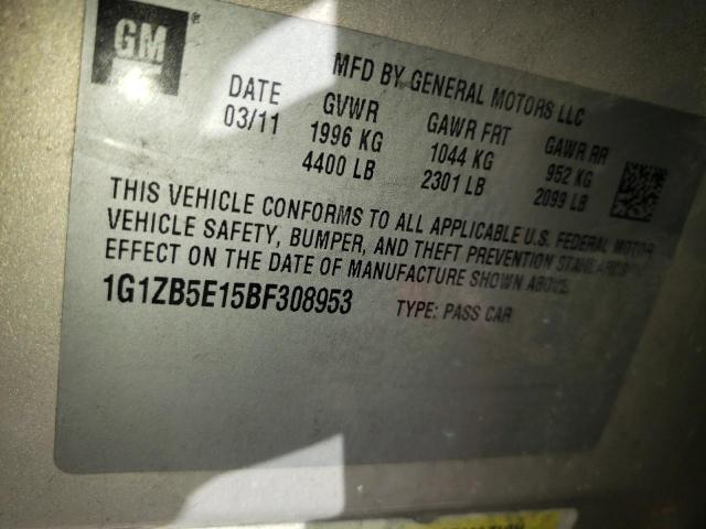 Photo 10 from auction – 2011 CHEVROLET MALIBU LS with VIN 1G1ZB5E15BF308953