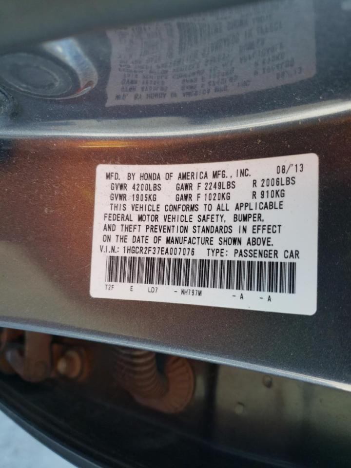 Photo 10 from auction – 2014 HONDA ACCORD LX with VIN 1HGCR2F37EA007076