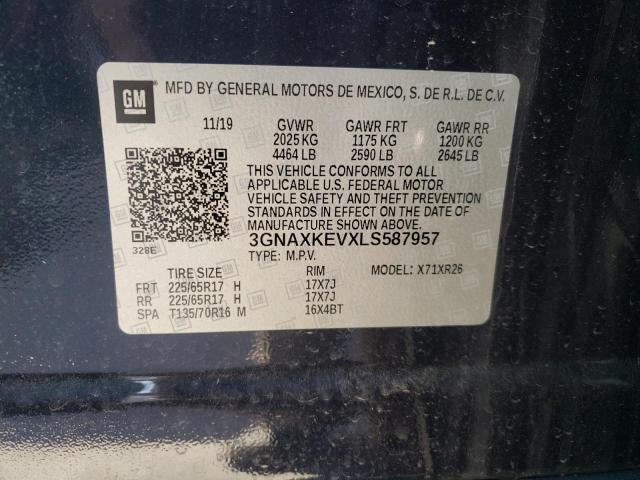 Photo 10 from auction – 2020 CHEVROLET EQUINOX LT with VIN 3GNAXKEVXLS587957