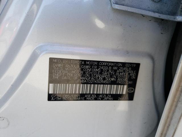Photo 10 from auction – 2019 LEXUS IS 300 with VIN JTHBA1D21K5094501