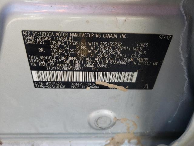 Photo 10 from auction – 2013 TOYOTA RAV4 LIMIT with VIN 2T3YFREV6DW035931