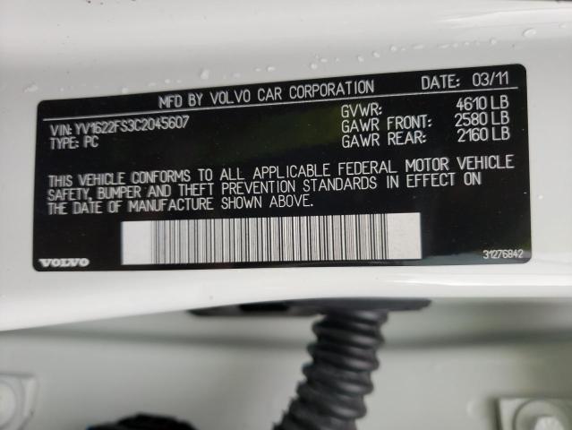 Photo 10 from auction – 2012 VOLVO S60 T5 with VIN YV1622FS3C2045607
