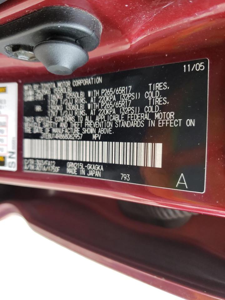 Photo 10 from auction – 2006 TOYOTA 4RUNNER SR with VIN JTEBU14R868062957