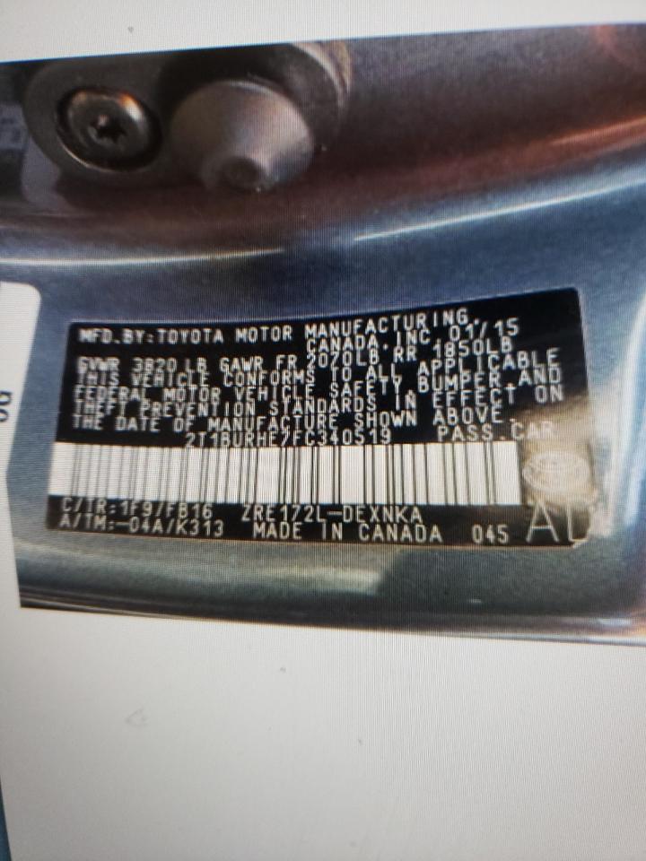 Photo 10 from auction – 2015 TOYOTA COROLLA L with VIN 2T1BURHE7FC340519