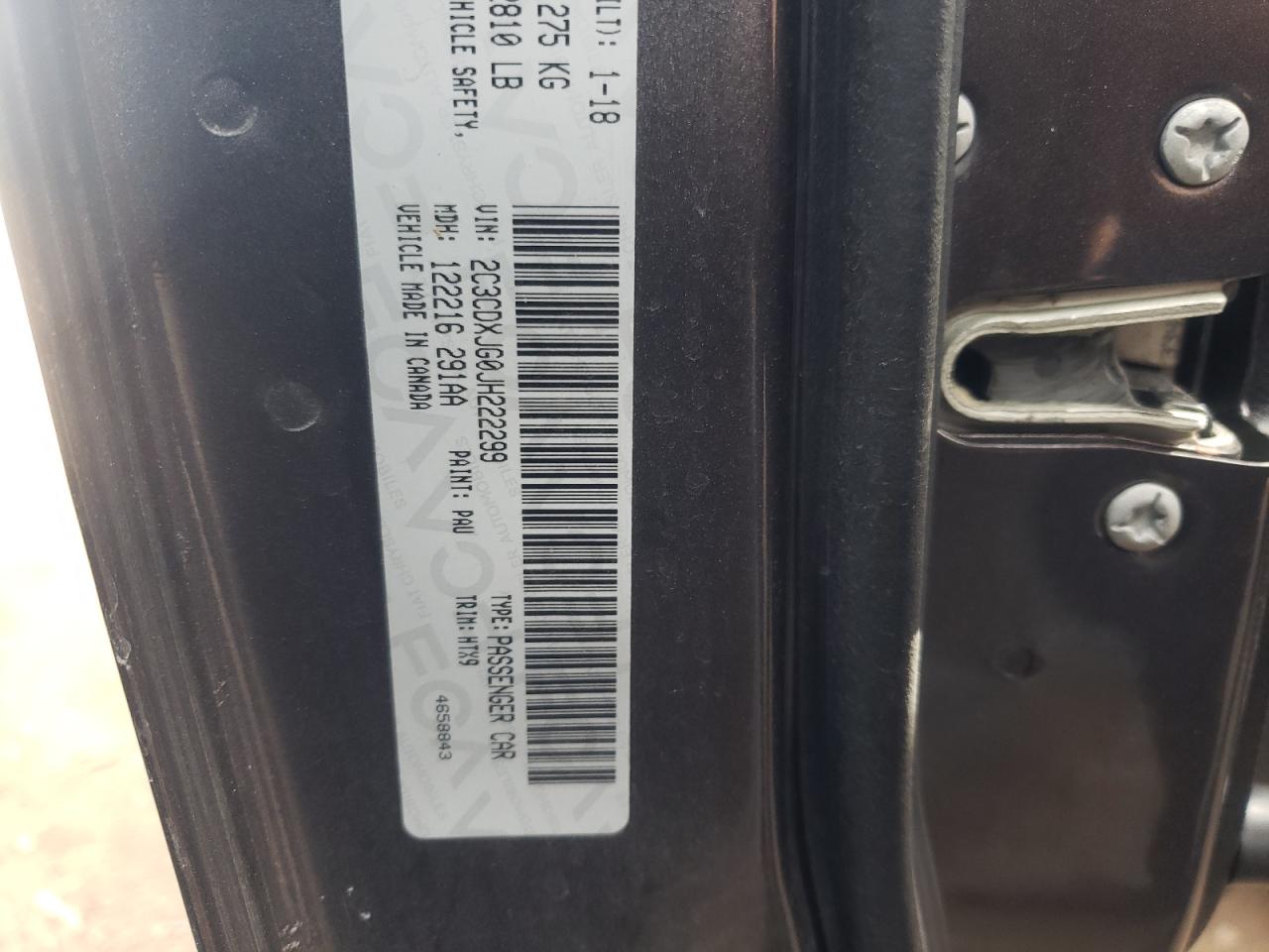 Photo 10 from auction – 2018 DODGE CHARGER GT with VIN 2C3CDXJG0JH222299