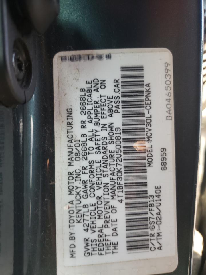 Photo 10 from auction – 2002 TOYOTA CAMRY LE with VIN 4T1BF30K72U500819