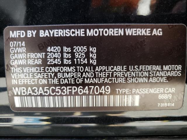 Photo 10 from auction – 2015 BMW 328 I with VIN WBA3A5C53FP647049
