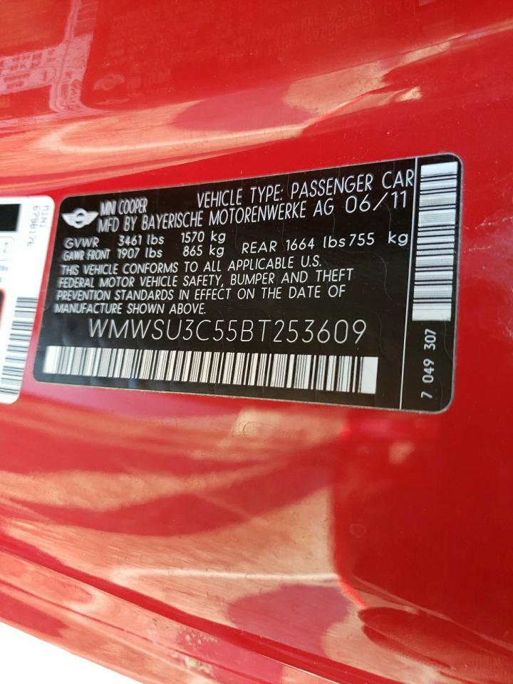 Photo 10 from auction – 2011 MINI COOPER with VIN WMWSU3C55BT253609