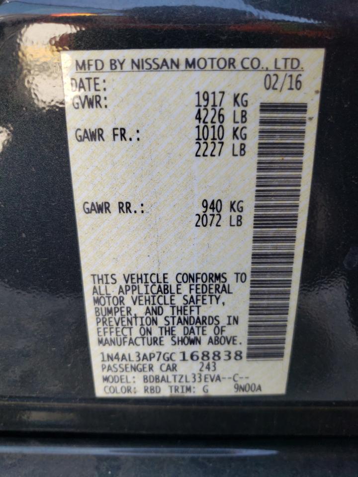 Photo 10 from auction – 2016 NISSAN ALTIMA 2.5 with VIN 1N4AL3AP7GC168838