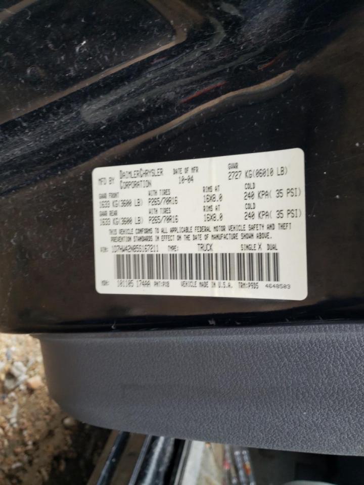 Photo 10 from auction – 2005 DODGE DAKOTA SLT with VIN 1D7HW42N85S167211