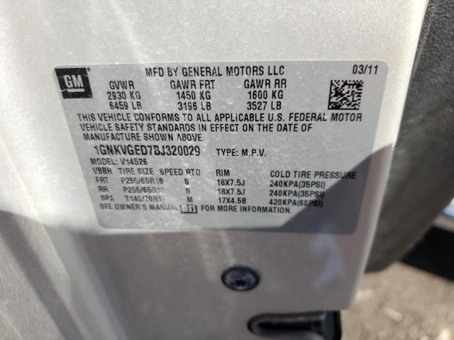 Photo 10 from auction – 2011 CHEVROLET TRAVERSE L with VIN 1GNKVGED7BJ320029