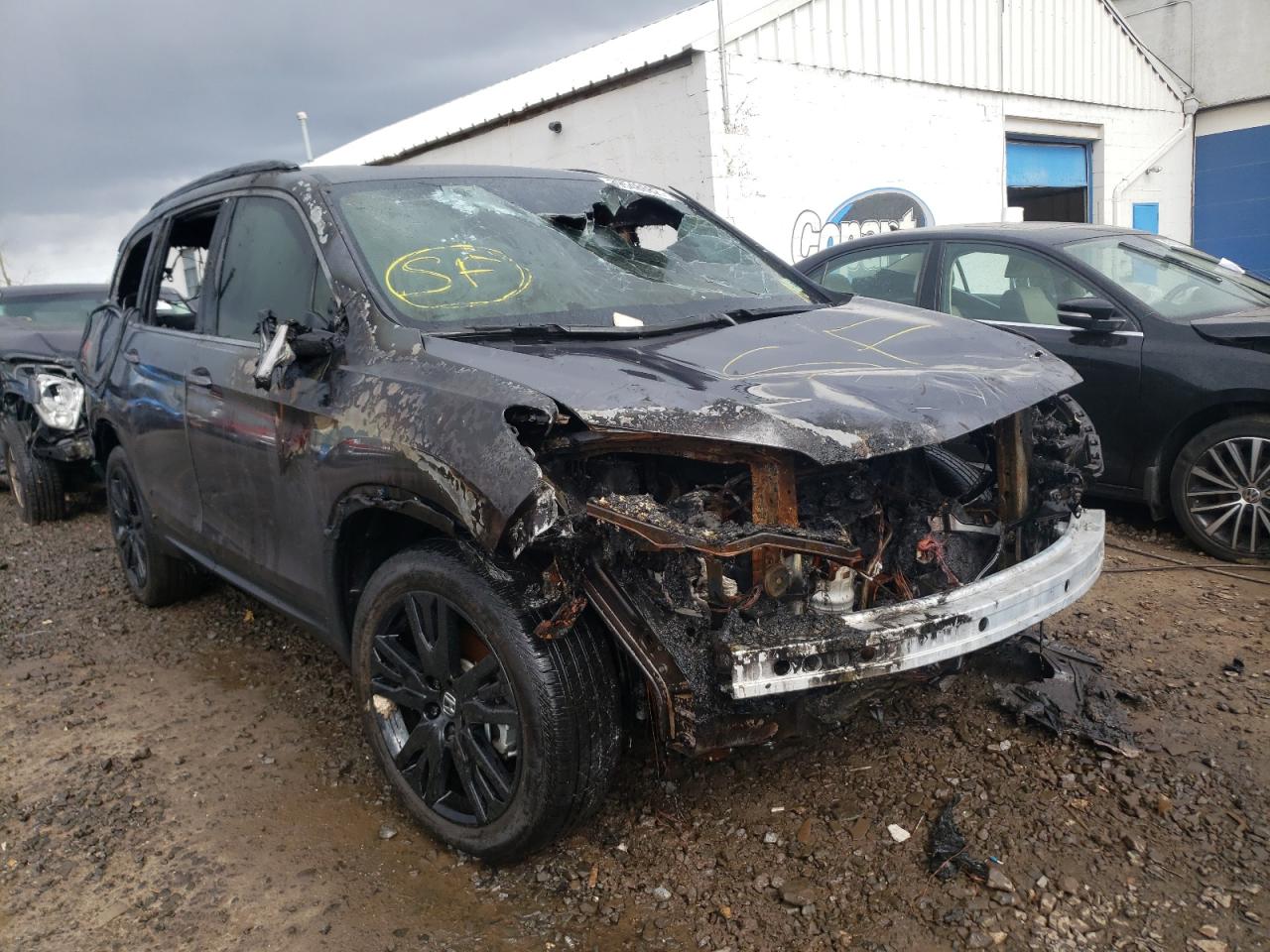 HONDA PILOT SE 2021 with VIN 5FNYF6H26MB038981 - Photo from auction