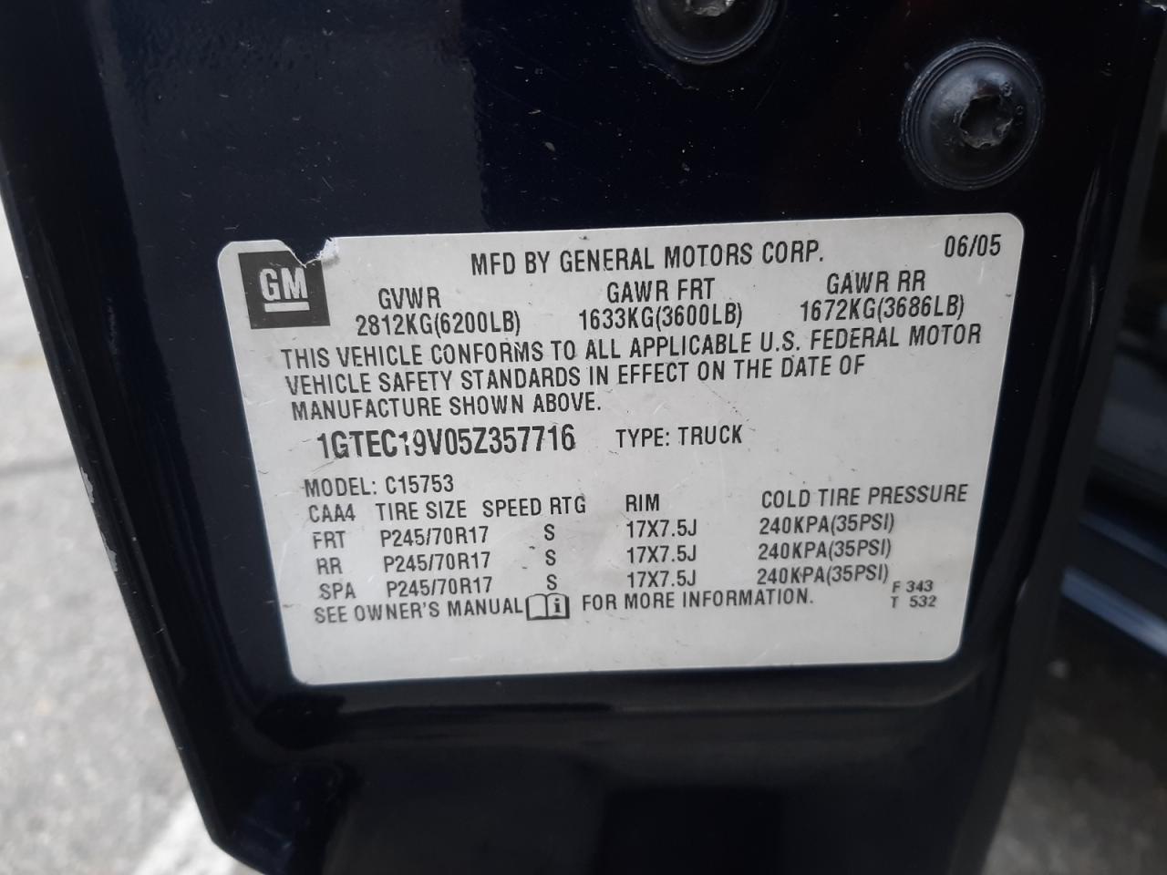 Photo 10 from auction – 2005 GMC NEW SIERRA with VIN 1GTEC19V05Z357716