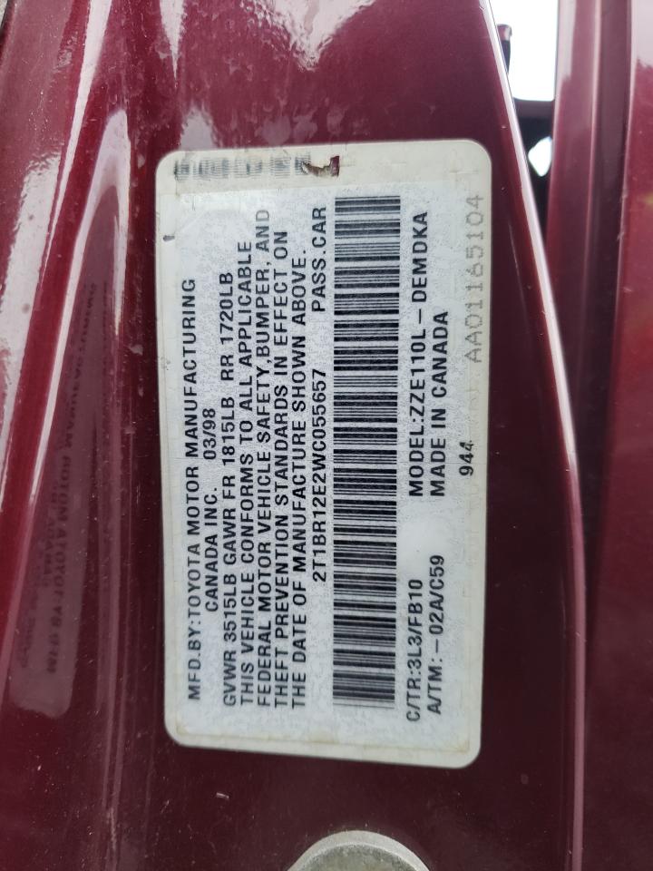 Photo 10 from auction – 1998 TOYOTA COROLLA with VIN 2T1BR12E2WC055657
