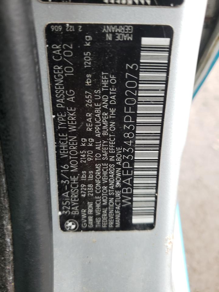 Photo 10 from auction – 2003 BMW 325 XIT with VIN WBAEP33483PF02073