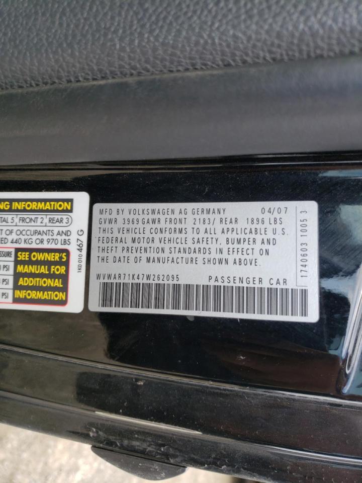 Photo 10 from auction – 2007 VOLKSWAGEN RABBIT with VIN WVWAR71K47W262095