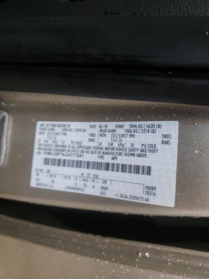 Photo 10 from auction – 2018 FORD ESCAPE S with VIN 1FMCU0F74JUC17241