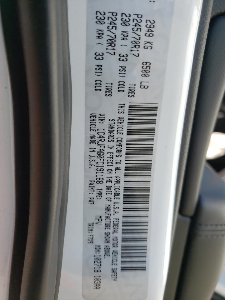 Photo 10 from auction – 2015 JEEP GRAND CHER with VIN 1C4RJFAG0FC191168
