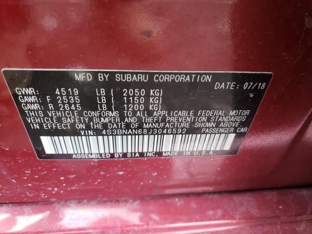 Photo 10 from auction – 2018 SUBARU LEGACY 2.5 with VIN 4S3BNAN68J3046592