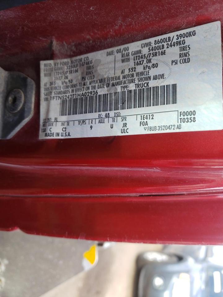 Photo 10 from auction – 2001 FORD E250 with VIN 1FTNS24271HA02936
