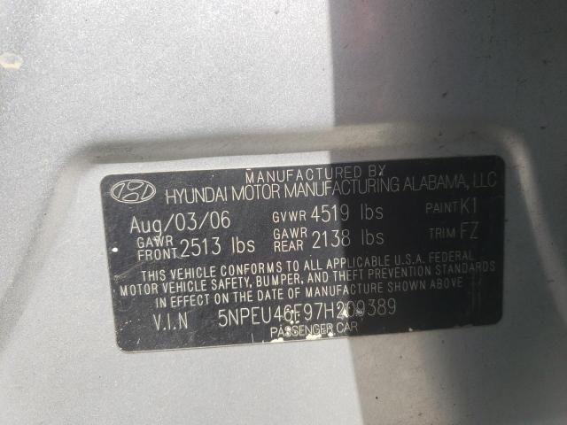 Photo 10 from auction – 2007 HYUNDAI SONATA SE with VIN 5NPEU46F97H209389