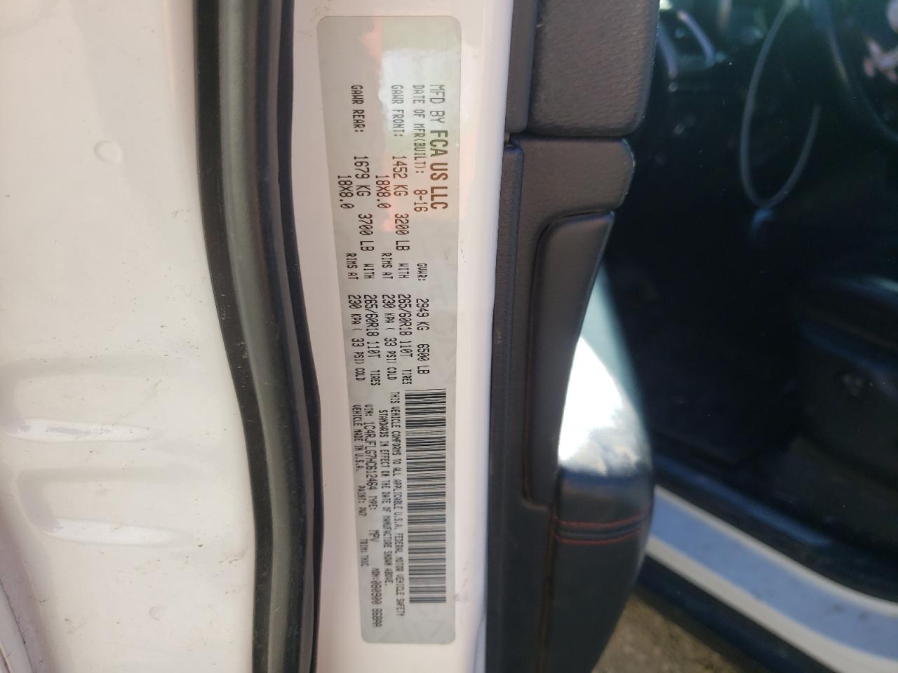 Photo 10 from auction – 2017 JEEP GRAND CHER with VIN 1C4RJFLG7HC612464