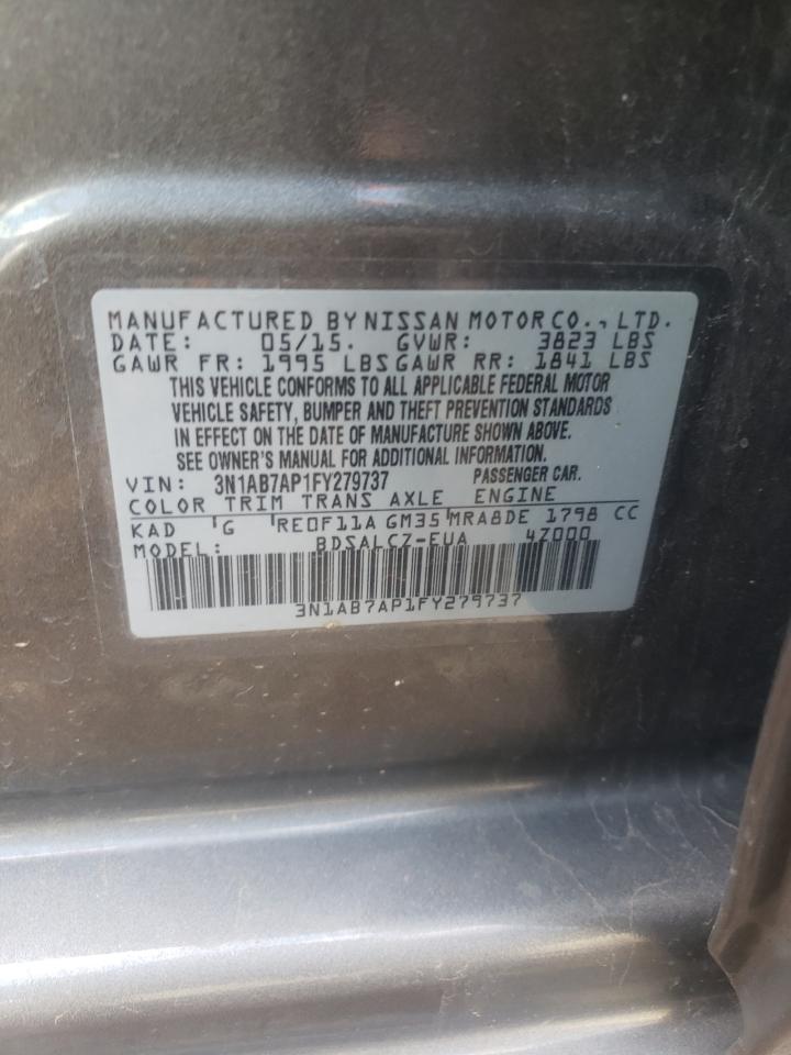 Photo 10 from auction – 2015 NISSAN SENTRA with VIN 3N1AB7AP1FY279737