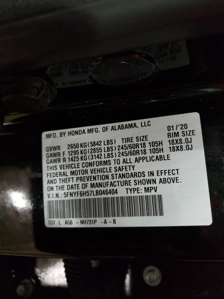 Photo 10 from auction – 2020 HONDA PILOT EXL with VIN 5FNYF6H57LB046404