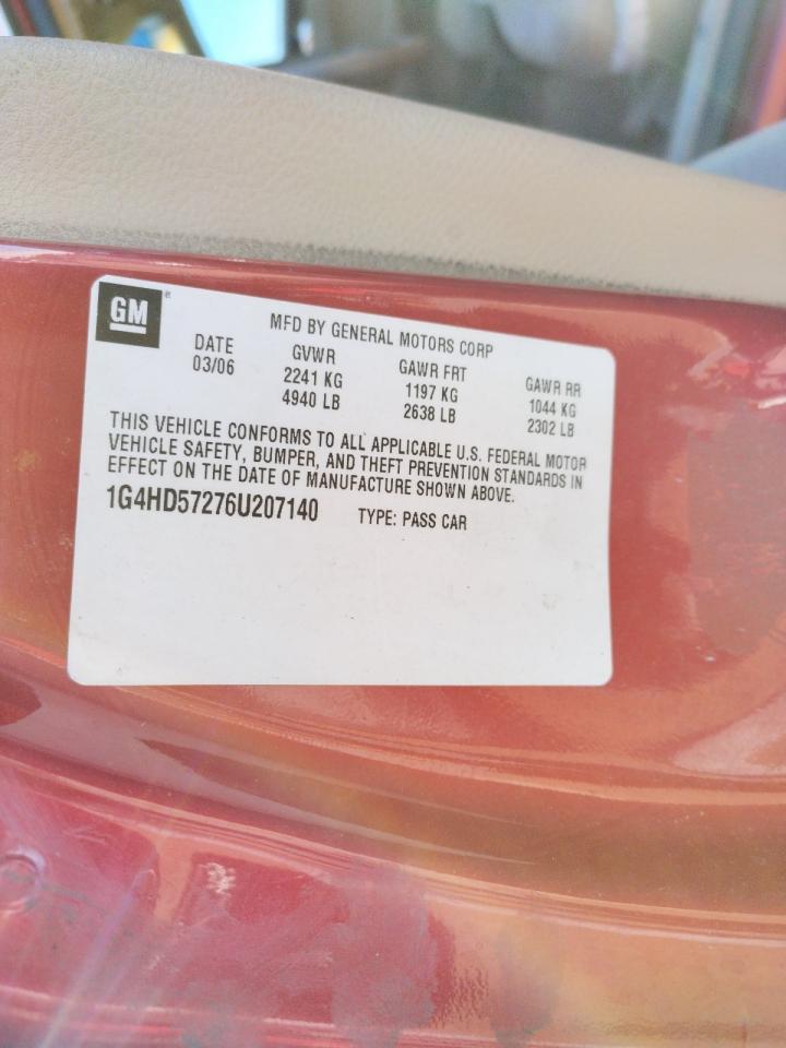 Photo 10 from auction – 2006 BUICK LUCERNE CX with VIN 1G4HD57276U207140