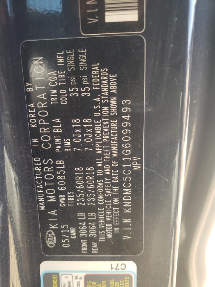 Photo 10 from auction – 2016 KIA SEDONA EX with VIN KNDMC5C11G6099493