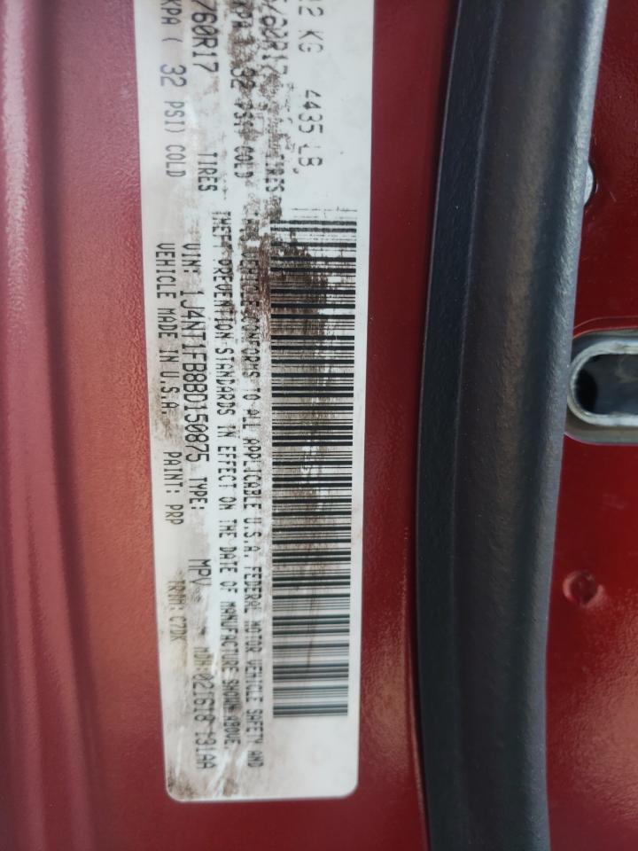 Photo 10 from auction – 2011 JEEP COMPASS SP with VIN 1J4NT1FB8BD150875
