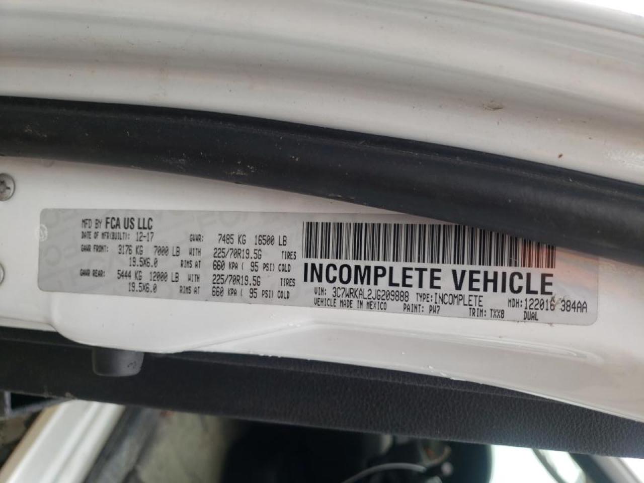 Photo 10 from auction – 2018 RAM 4500 with VIN 3C7WRKAL2JG209888